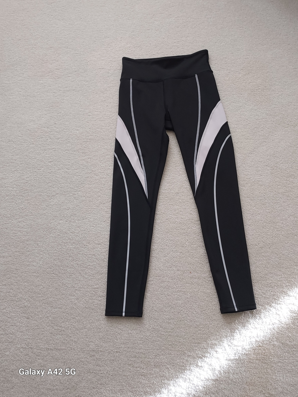 Noli Black Leggings with White Panels